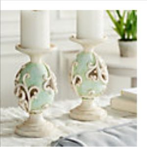 Carved Scroll Egg Pedestals by Valerie